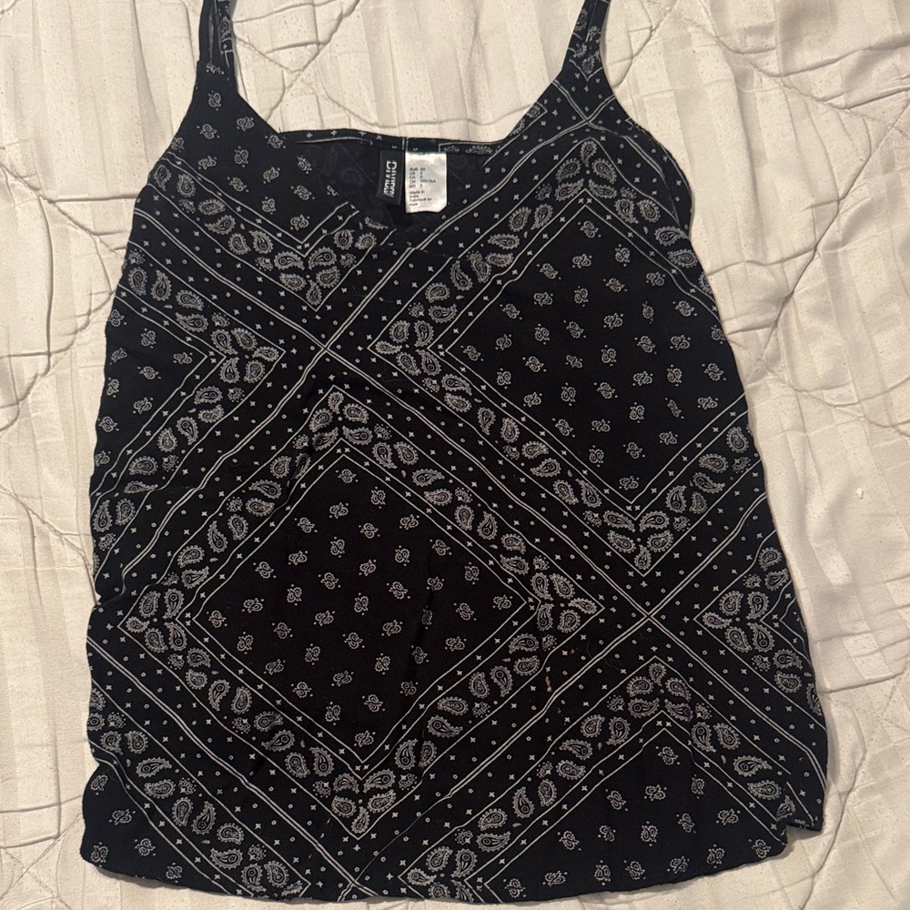 Zara Black and White Patterned Camisole